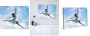 Creative Gallery Grande Jete Ballerina in Blue Abstract 20" x 16" Canvas Wall Art Print